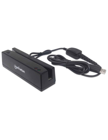 Manhattan Magnetkartenleser Usb Drei Spuren Leser   Schwarz
