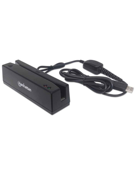 Manhattan Magnetkartenleser Usb Drei Spuren Leser   Schwarz