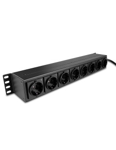 Lindy 73025 Rozdzielacz Zasilania Pdu 8 X Gniazdo Sieciowe 1.5U Czarny