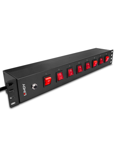 Lindy 73025 Rozdzielacz Zasilania Pdu 8 X Gniazdo Sieciowe 1.5U Czarny