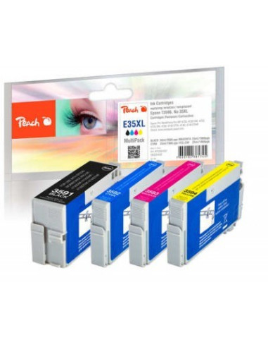Peach Pi200-637 Nabój Z Tuszem 4 Szt. Czarny, Cyjan, Purpurowy, Żółty