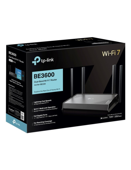 Tp-Link Archer Be220 Router Bezprzewodowy Gigabit Ethernet Dual-Band (2.4 Ghz/5 Ghz) Czarny