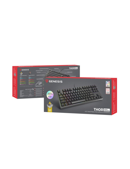 Genesis Thor 404 Tkl Klawiatura Gaming Usb Qwerty Amerykański Międzynarodowy Czarny