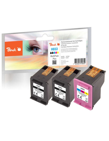 Peach Pi300-1046 Nabój Z Tuszem 3 Szt. Zamiennik Standardowa Wydajność Czarny, Cyjan, Purpurowy, Żółty