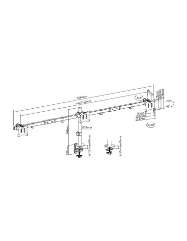 Equip 650158 Uchwyt / Stojak Do Monitorów 81,3 Cm (32") Biurko Czarny