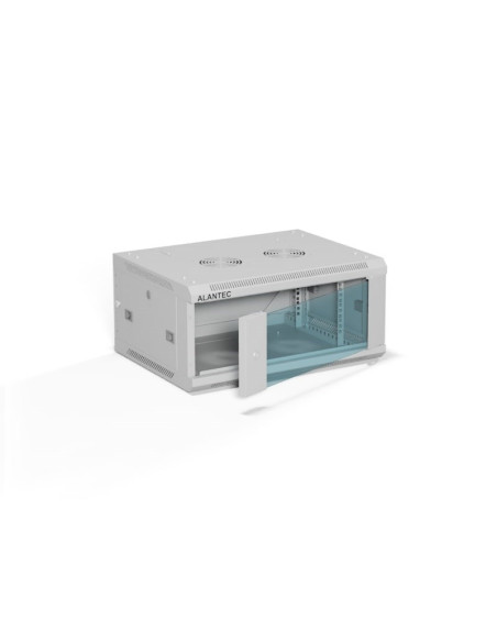 Alantec Szafa Wisząca 19" 4U 600X450, Drzwi Szklane,  Kolor Szary, Zmontowana (Sw-4U-600-450-01-Sa)