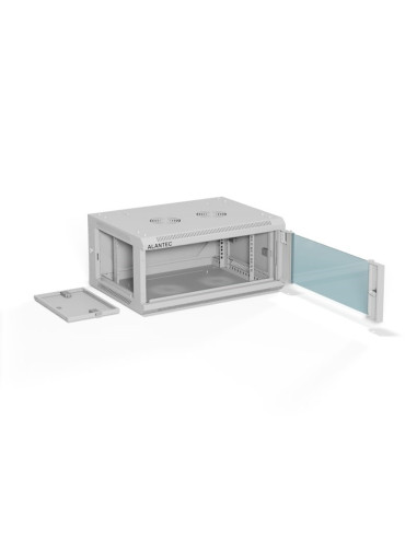 Alantec Szafa Wisząca 19" 4U 600X450, Drzwi Szklane,  Kolor Szary, Zmontowana (Sw-4U-600-450-01-Sa)