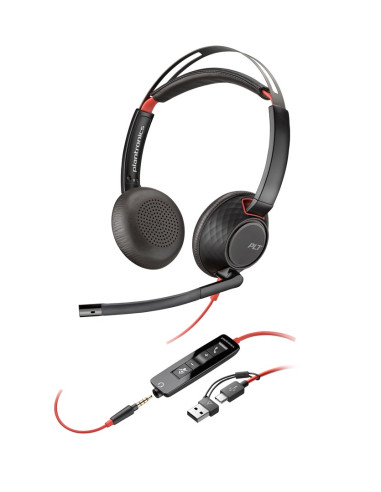 Słuchawki Poly Blackwire 5220 Stereo Usb-C Headset +3.5Mm Plug +Usb-C/A Adapter Retail Packaging