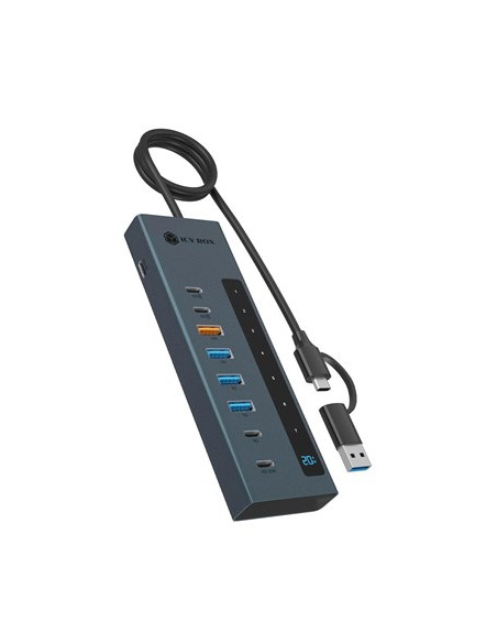 Icy Box Ib-Hub1743-Cpd Usb 3.2 Gen 2 (3.1 Gen 2) Type-A + Type-C 10000 Mbit/S Niebieski