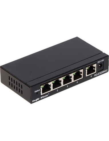 Ruijie Networks Rg-Es205Gc Łącza Sieciowe Zarządzany L2 Gigabit Ethernet (10/100/1000) Czarny
