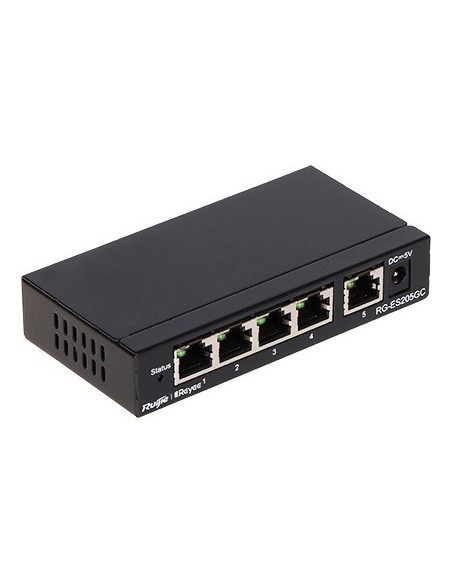 Ruijie Networks Rg-Es205Gc Łącza Sieciowe Zarządzany L2 Gigabit Ethernet (10/100/1000) Czarny