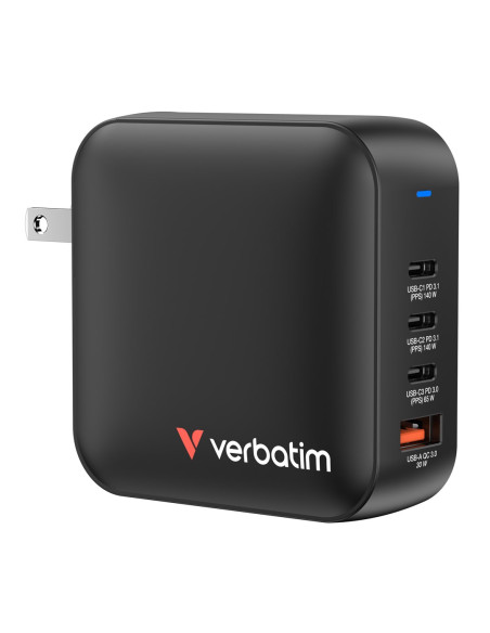 Ładowarka Verbatim Mini Gan 165W 3Xusb-C 1Xusb-A Us/Eu/Uk