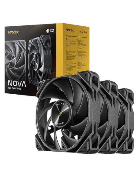 Antec Nova Obudowa Komputera Wentylator 12 Cm Czarny 3 Szt.