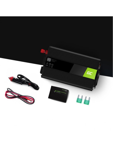 Green Cell Przetwornica Inv16 12V-230V 500W/1000W Czysta Sinusoida