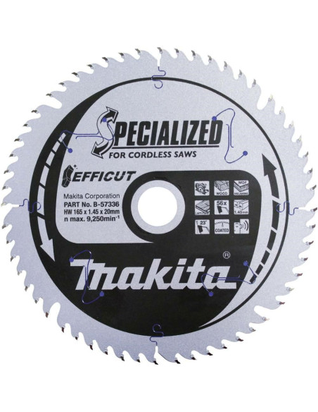 Makita Piła Tarczowa  165X20X56Z Efficut Mdf/Laminaty/Drewno