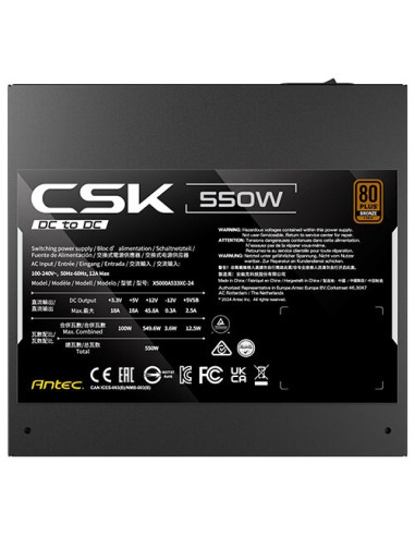 Zasilacz Antec Csk 550 Dc Ec 80+B 550W Sprzedaż Detaliczna
