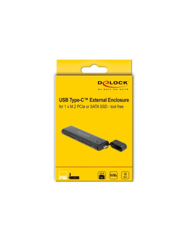 Delock Obudowa Zewnętrzna Usb Type-C Na M.2 Nvme Pcie Lub Sata Ssd - Beznarzędziowa