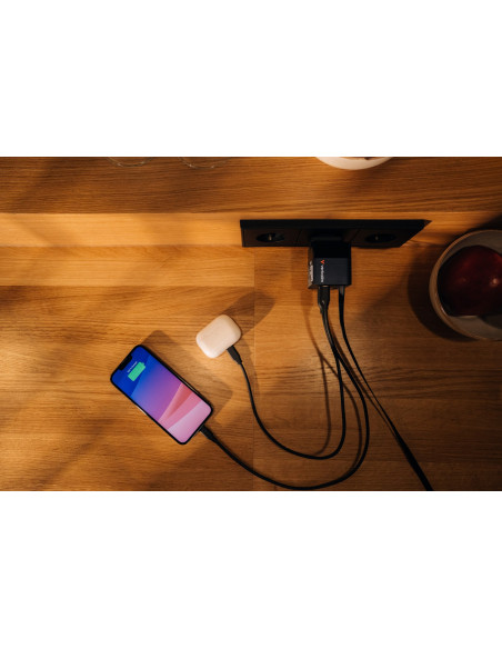 Ładowarka Verbatim Gan 65W 2Xusb-C Pd,1Xusb-A, Retrac. Przewód 32217