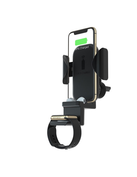 Terratec Chargeair All Car Uchwyt Aktywny Telefon Komórkowy/Smartfon, Smartwatch Czarny
