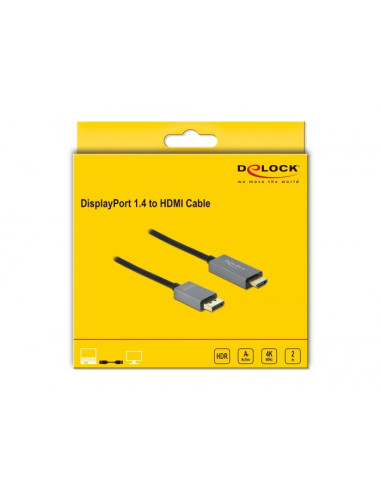 Delock Aktywny Displayport 1.4 Do Kabla Hdmi 4K 60 Hz (Hdr), 2 M