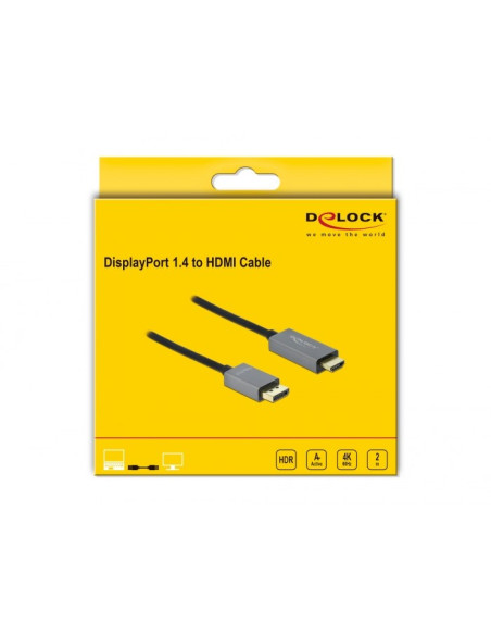 Delock Aktywny Displayport 1.4 Do Kabla Hdmi 4K 60 Hz (Hdr), 2 M