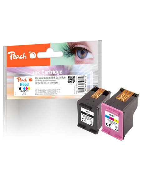 Peach Pi300-1045 Nabój Z Tuszem 2 Szt. Zamiennik Czarny, Cyjan, Purpurowy, Żółty