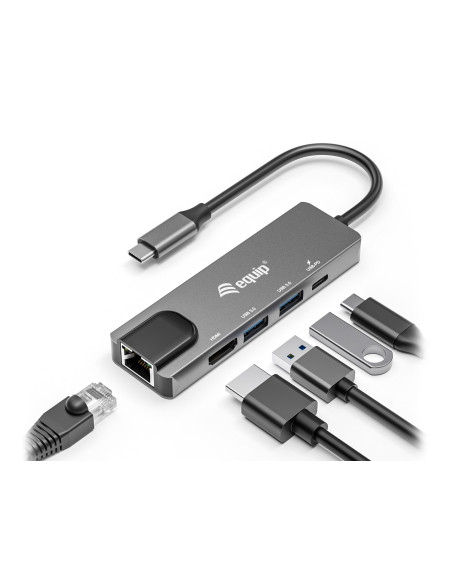 Equip 133489 Stacja Dokująca Przewodowa Usb 3.2 Gen 1 (3.1 Gen 1) Type-C Szary