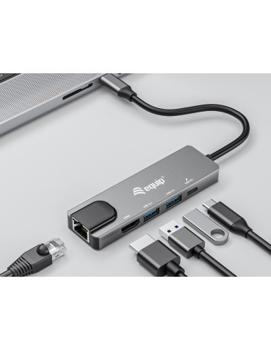 Equip 133489 Stacja Dokująca Przewodowa Usb 3.2 Gen 1 (3.1 Gen 1) Type-C Szary