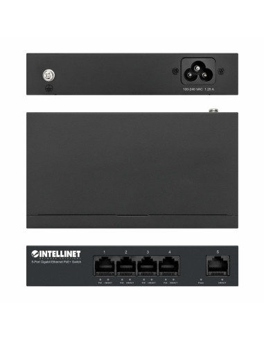 Intellinet 561792 Przełącznik Sieciowy Gigabit Ethernet (10/100/1000) Obsługa Poe Czarny