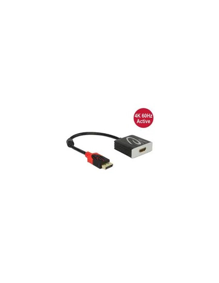 Delock 62734 Adapter Kablowy 0,2 M Displayport Hdmi Typu A (Standard) Czarny