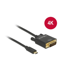 Delock 2M, Usb-C/Dvi 24+1 Zewnętrzna Karta Graficzna Usb 3840 X 2160 Px Czarny 2