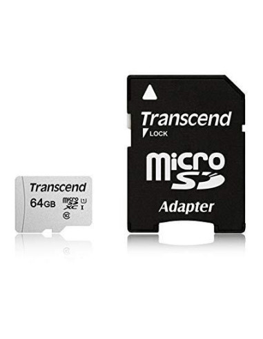 Sd Microsd Card  64Gb Transcend Sdxc Usd300S-A W/Adapter