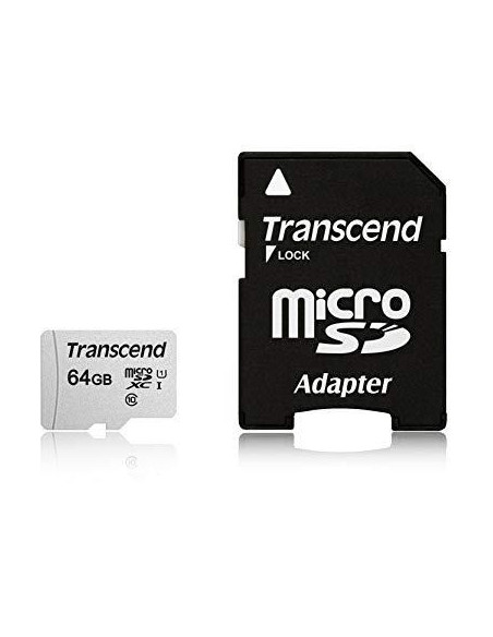 Sd Microsd Card  64Gb Transcend Sdxc Usd300S-A W/Adapter