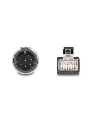 Delock Kabel M12 A-Coded 8 Pin, Męski Na Rj45 Męski Pvc, 5 M