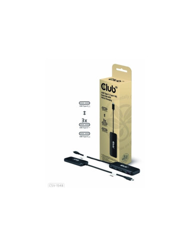 Club3D Csv-1548 Stacja Dokująca Przewodowa Usb 3.2 Gen 1 (3.1 Gen 1) Type-C Czarny