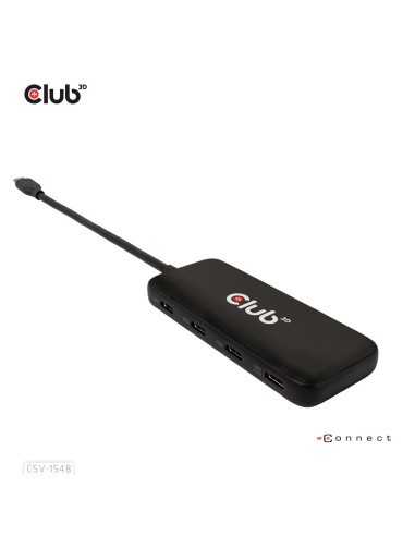 Club3D Csv-1548 Stacja Dokująca Przewodowa Usb 3.2 Gen 1 (3.1 Gen 1) Type-C Czarny