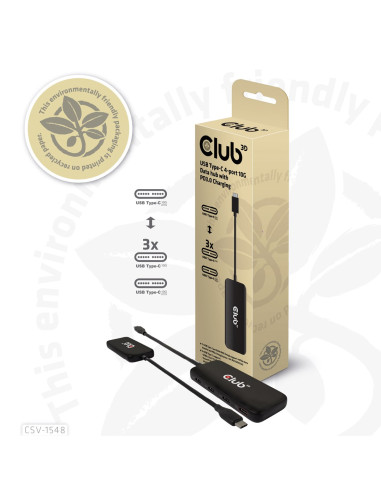 Club3D Csv-1548 Stacja Dokująca Przewodowa Usb 3.2 Gen 1 (3.1 Gen 1) Type-C Czarny