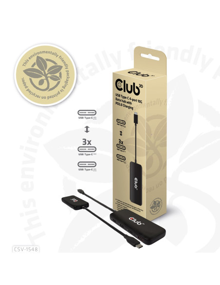 Club3D Csv-1548 Stacja Dokująca Przewodowa Usb 3.2 Gen 1 (3.1 Gen 1) Type-C Czarny