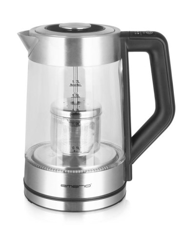 Emerio Wk-122730 Czajnik Elektryczny 1,7 L 2200 W Czarny, Srebrny, Przezroczysty
