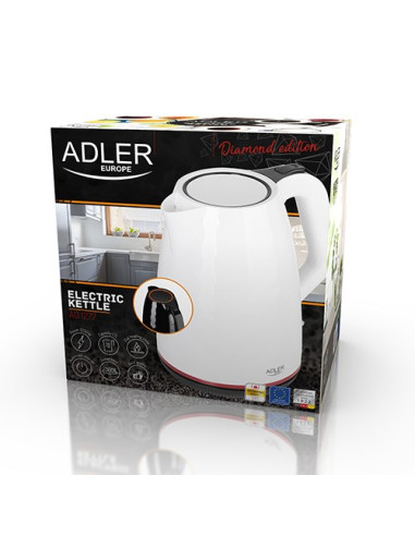 Czajnik Elektryczny Adler Ad 1277 W (2200W 1.7L  Kolor Biały)