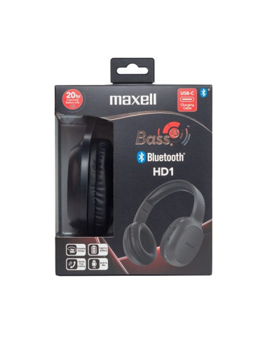 Maxell Słuchawki Bezprzewodowe Bluetooth Hd1 Bass Usb-C