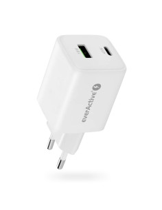 Everactive Ładowarka Sieciowa Gan 1 X Usb Oraz 1 X Usb-C Quick Charge 4.0 45W Biała Sc-450Q