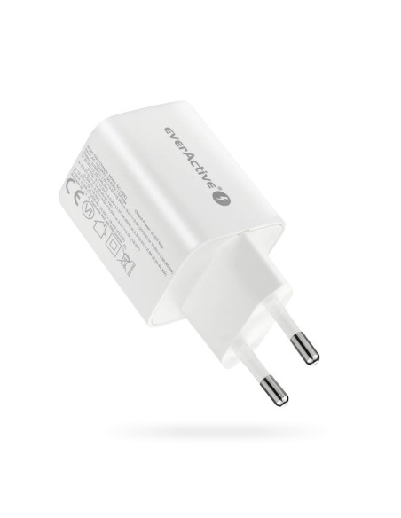 Everactive Ładowarka Sieciowa Gan 1 X Usb Oraz 1 X Usb-C Quick Charge 4.0 45W Biała Sc-450Q