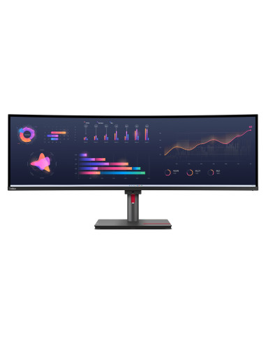 Lenovo Thinkvision P49W-30 Monitor Komputerowy 124,5 Cm (49") 5120 X 1440 Px Dual Wqhd Led Czarny