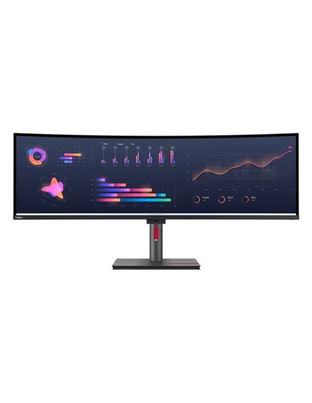 Lenovo Thinkvision P49W-30 Monitor Komputerowy 124,5 Cm (49") 5120 X 1440 Px Dual Wqhd Led Czarny
