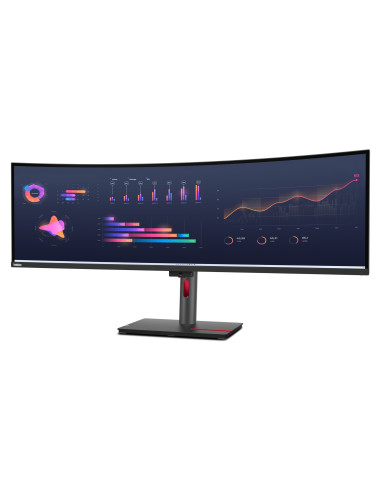 Lenovo Thinkvision P49W-30 Monitor Komputerowy 124,5 Cm (49") 5120 X 1440 Px Dual Wqhd Led Czarny