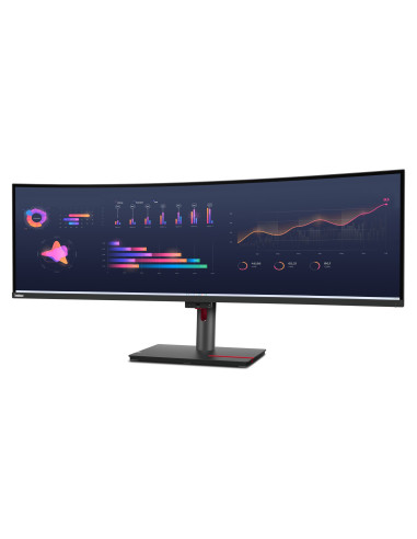Lenovo Thinkvision P49W-30 Monitor Komputerowy 124,5 Cm (49") 5120 X 1440 Px Dual Wqhd Led Czarny