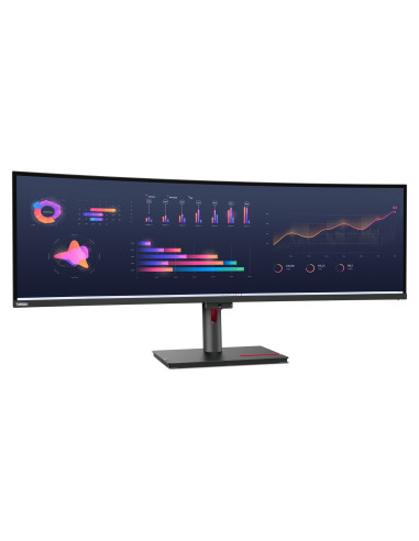 Lenovo Thinkvision P49W-30 Monitor Komputerowy 124,5 Cm (49") 5120 X 1440 Px Dual Wqhd Led Czarny