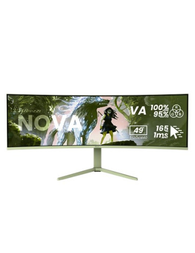 Arozzi Nova 49” Curved Monitor Komputerowy 124,5 Cm (49") 5120 X 1440 Px Dual Qhd Led Zielony