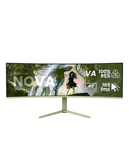 Arozzi Nova 49” Curved Monitor Komputerowy 124,5 Cm (49") 5120 X 1440 Px Dual Qhd Led Zielony